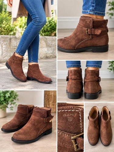 Gant women brown suede ankle - gant, women's